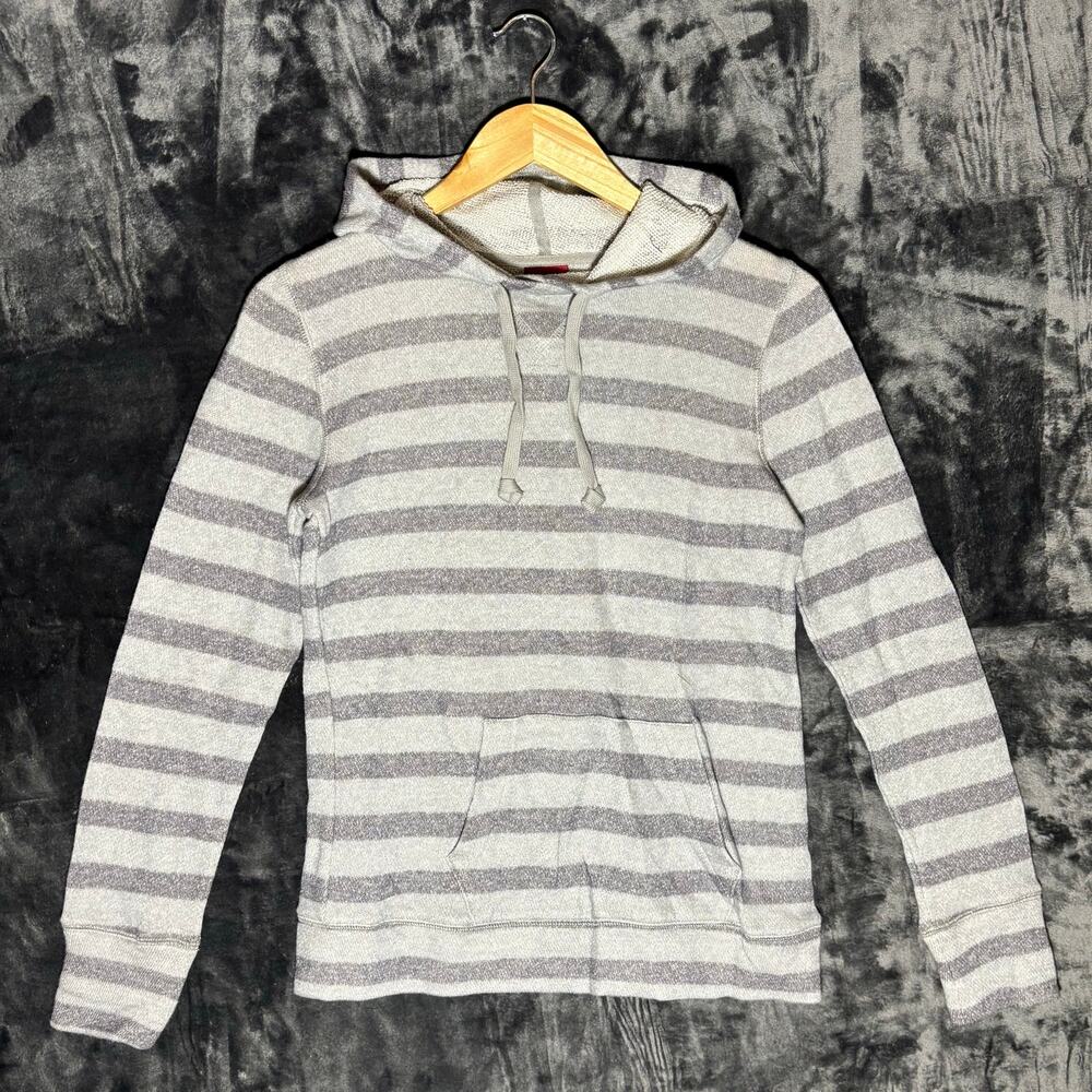 Gray Striped Hoodie